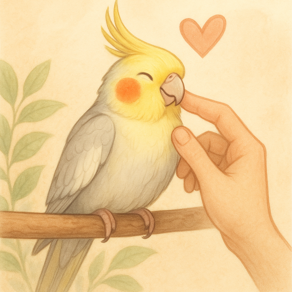 A happy bird at The Cozy Perch